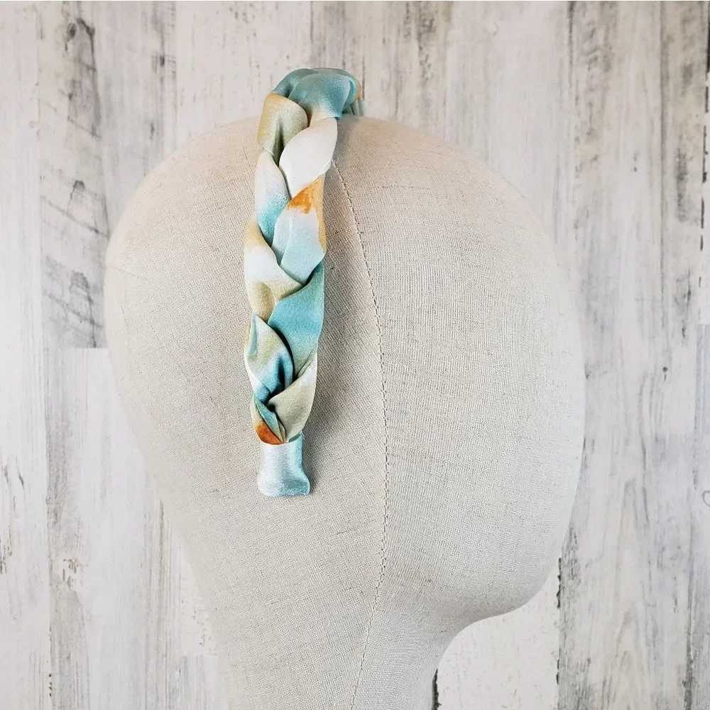 Green And Orange Braided Headband